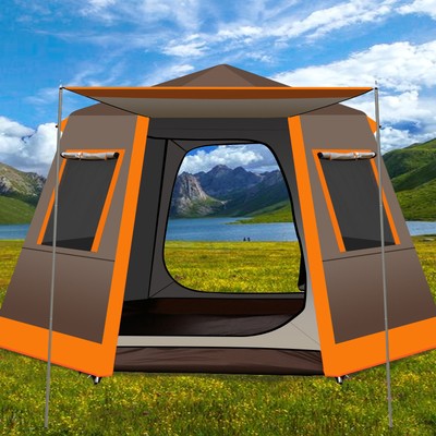 Tent outdoor thickness and rain - proof full automatic camping rain - proof sun - proof 3 - 4 people convenient camping sun protection