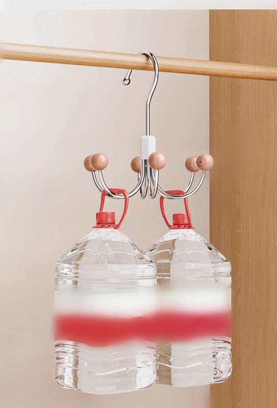 【中国直邮】 意可可 360°旋转六爪魔方挂钩 雪松木珠【1个装】承重能力强 衣柜/浴室/厨房全能收纳