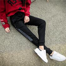 Fille Perelle 2022 Korean version sports pants woman plus suede guard pants bf autumn winter thickened Harun pants long pants casual pants