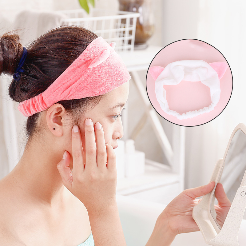 Women's hair band Face wash hair band Wash wig hair band Korean cat ear hair band cute mask with makeup