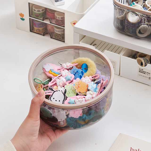 Children's hair accessories storage box desktop girls rubber band hairpin hair clips hairpin hairpin hairband transparent jewelry box