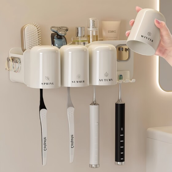 Toothbrush rack without punching home set