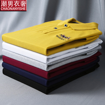 Short-sleeved T-shirt men lead summer thin cotton embroidered Po-Paul sports polo shirt dad cotton T-shirt