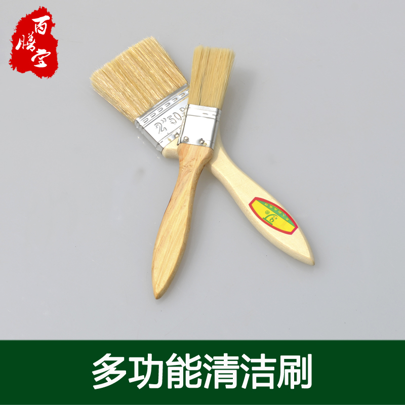 Hair Brush Paint Brush Wood Handle Medicinal Herbs Brush Sweep Grey Barbecue Brush Oil Non Mane Brush Container Cleaning Brush 1 inch 2 inches