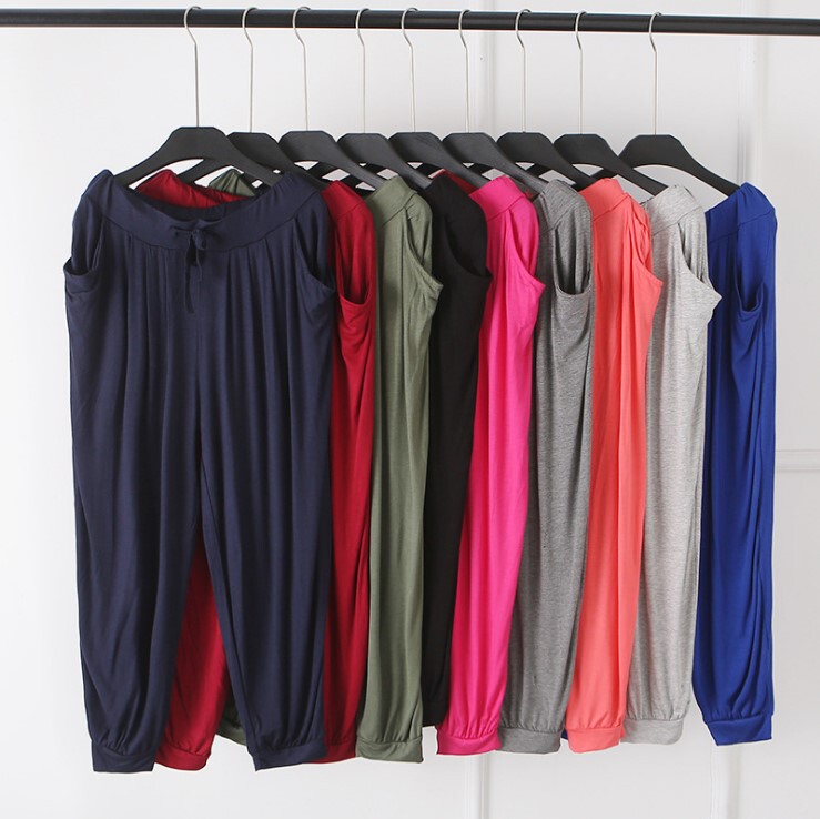2025 New Modal Plus-Size Slimming Harem Pants for Women, Loose Fit, Thin Outerwear, Nine-Point Casual Pants for Plus-Size Women