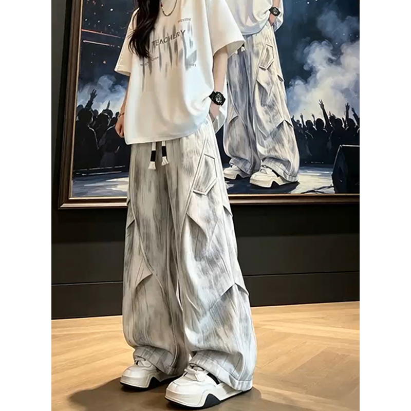 American Retro Quick-Dry Cargo Pants for Men, Summer Thin Tie-Dye Pants, Trendy Brand, Cool Street Style, Paratrooper Ice Silk Pants American Retro Quick-Dry Cargo Pants for Men, Summer Thin Tie-Dye Pants, Trendy Brand, Cool Street Style, Paratrooper Ice Silk Pants
