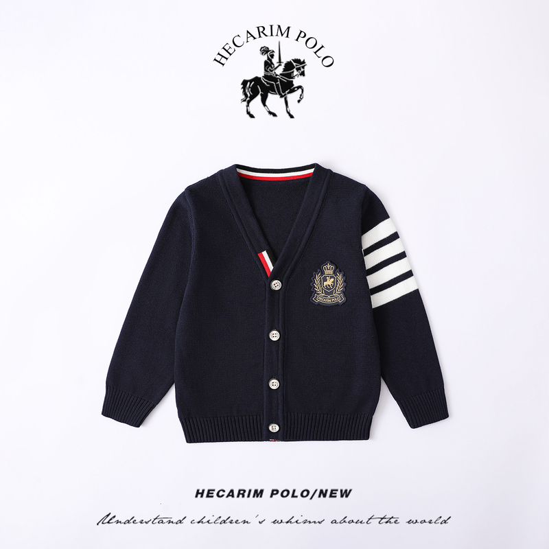 Hecklin Girls' V Neck Knitted Cardigan 2025 New Spring & Fall Baby Girl Preppy Style Stripesd Sweater Jacket