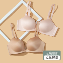 Mannefinless Glossy Glossy Lingerie Women Sense Deep V Beauty Back Bra Thin summer upper Toless steel ring Poly-Woo Bra