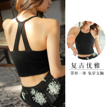 Small camisole Vest Womens belt chest pad inner Cup one-piece beauty back chest Net red burst underwear underwear