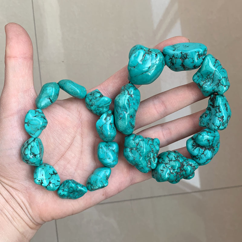 Hubei Natural Raw Turquoise Irregular Stone Bracelet Material Raw Stone Bracelet Round Beads Loose Beads Pendant Accessory Hubei Natural Raw Turquoise Irregular Stone Bracelet Material Raw Stone Bracelet Round Beads Loose Beads Pendant Accessory