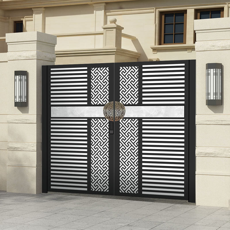 Eurostyle New Canon Iron Art Villa Doors Stainless Steel Entrance Patio Doors Community Gate Single Double Door Set