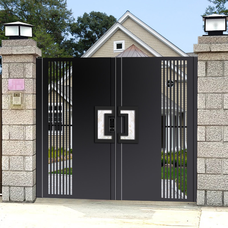 Chinese stainless steel door community courtyard for the two-door rural compound aluminum alloy iron door to the door of villa