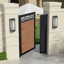 Custom iron art door stainless steel wood grain aluminium pipe garden patio door villa door open door single double open door