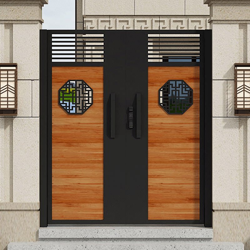 New Chinese style new custom wall iron door aluminum art door villa single double door modern household stainless steel courtyard door