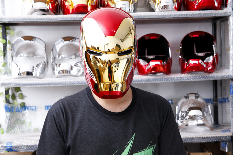 Marvel-MK85アイアンマンLEDライト付き電気ヘルメット,マーク85