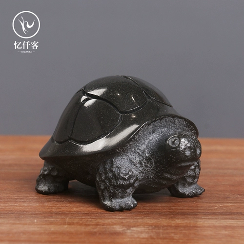 忆仟客 Маленькие украшения для чайных питомцев из черного золота с камнем могут подчеркнуть индивидуальность, забавные украшения для чайных питомцев ручной работы, креативные маленькие украшения