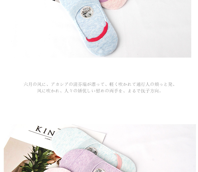 Langsha vớ vớ nữ vớ cotton nữ Hàn Quốc dễ thương vô hình silicone chống tắt với sự giúp đỡ thấp học sinh vớ 6 đôi - Bít tất nữ vớ cổ cao