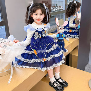Rabbit Police Officer Lolita Princess Dress Spring and Autumn 2025 New Girl Baby Style Dress Children's Judy Dress