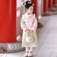 Girls' New Year's Greetings Clothes, Winter Velvet Thickeneding, Kidsren's Chinese Style Ancient Costume Cheongsam, New Year's Clothes, Baby Girl's Plaid Clothes