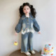 Girls' Denim Outfit Stylish Loose-Fitting Spring and Autumn Clothing for Babies 2026 New Korean Version Super Cute Little Girl Spring Fashion Trend