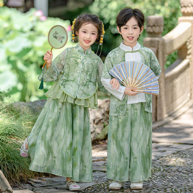 Hanfu Boys' Spring and Autumn Outfit Kindergarten Chinese Style Children's Clothing Girls' New Chinese Style Traditional Performance Costume