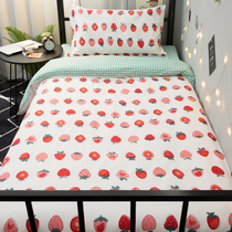 Net Red Ins Wind Bed Bedding cover sheet Three sets Student Dormitory Single Woman Dorm Room Bed 3-4 pieces