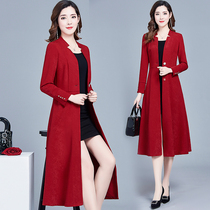 Trench coat womens long 2021 spring new old womens fashion temperament coat mother Spring and Autumn thin coat