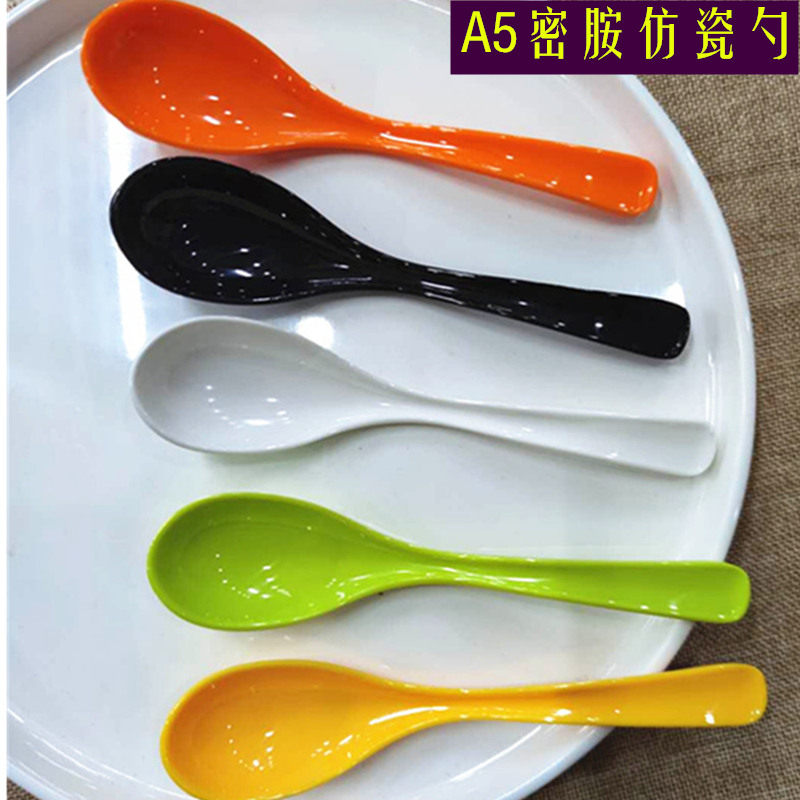 Melamine spoon long handle commercial high temperature resistant restaurant restaurant color with hook imitation porcelain plastic small spoon spice spoon spoon