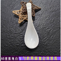 10pcs high-grade melamine hook spoon Hotel hotel ramen soup spoon Color long handle imitation porcelain drop-resistant curved hook spoon