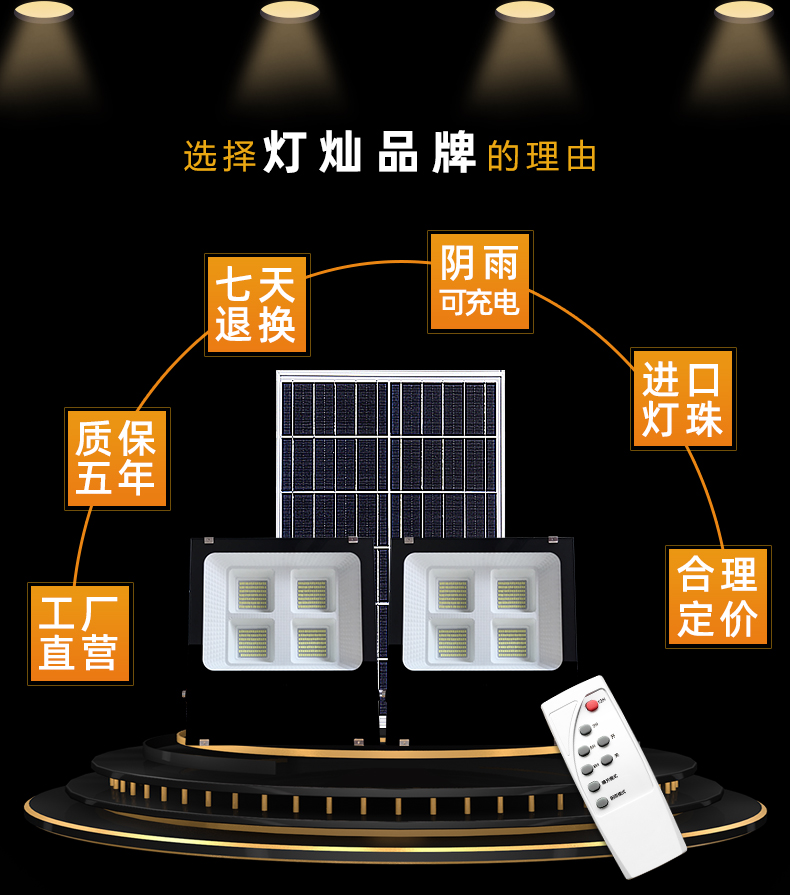 Solar light one to two outdoor garden light Household indoor super bright waterproof flood light New rural street light 600W