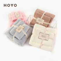 Japan hoyo snow smooth velvet bath towel household than pure cotton water absorption quick-drying can wrap men and women large towel two-piece set