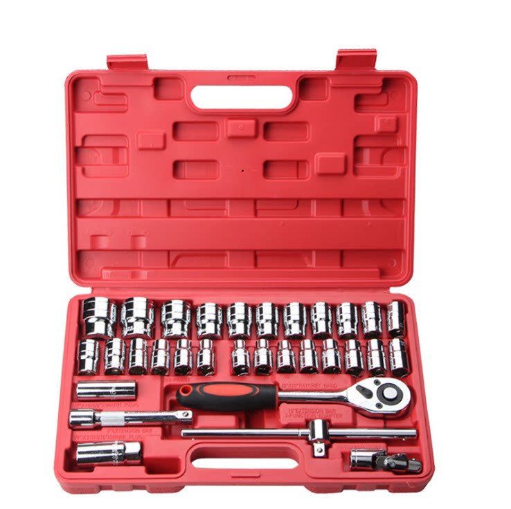 32 pieces of steam repair sleeve wrench combined suit ratchet wrench tool blue strap 1 2 large flying sleeve wrench tool