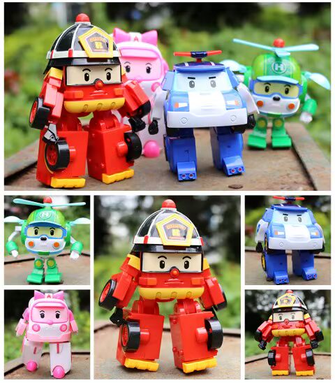 Biến dạng Poli Toy King Kong 5 Hướng dẫn sử dụng Q Phiên bản Robot Xe Mini Boy 3 Mẫu xe cảnh sát - Gundam / Mech Model / Robot / Transformers bộ đồ chơi gundam