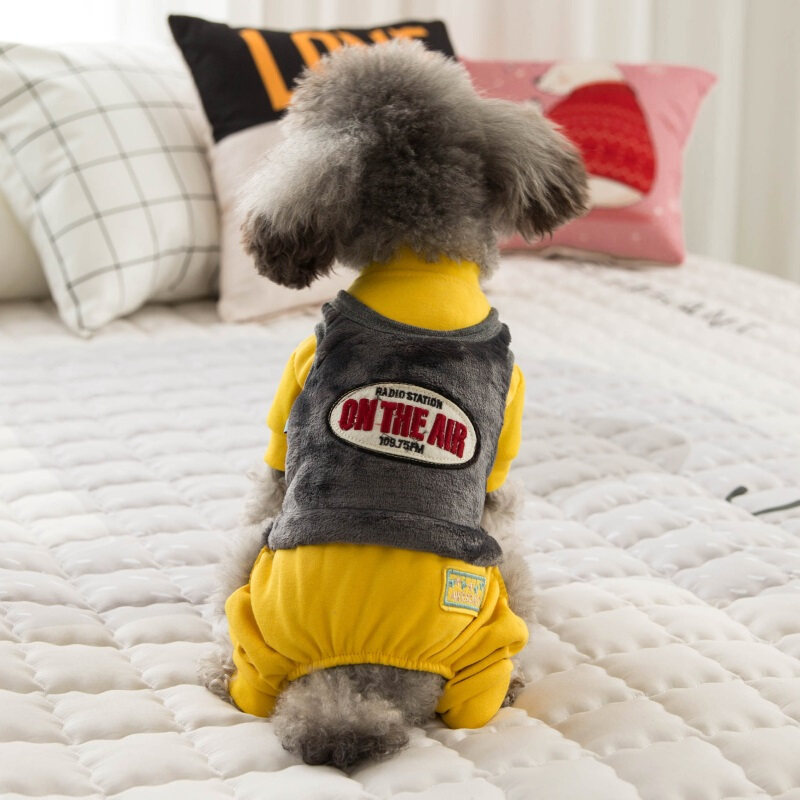 Fake two-piece suit pet clothes teddy poodle puppy dog ​​clothes accessories four-legged clothes autumn and winter clothes