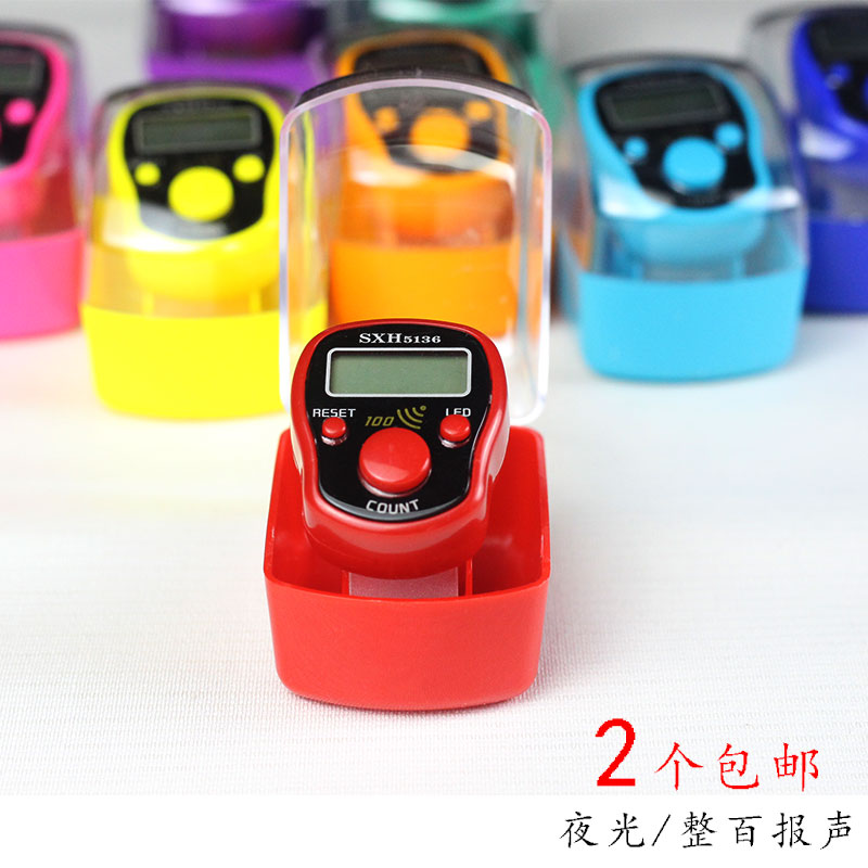 Counter Recite Buddha counter LED luminous light Ring model Finger mechanical counting full hundred with tone
