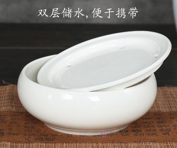 White ceramic large round water large ground water storage disc round porcelain ipads porcelain contracted White small mini