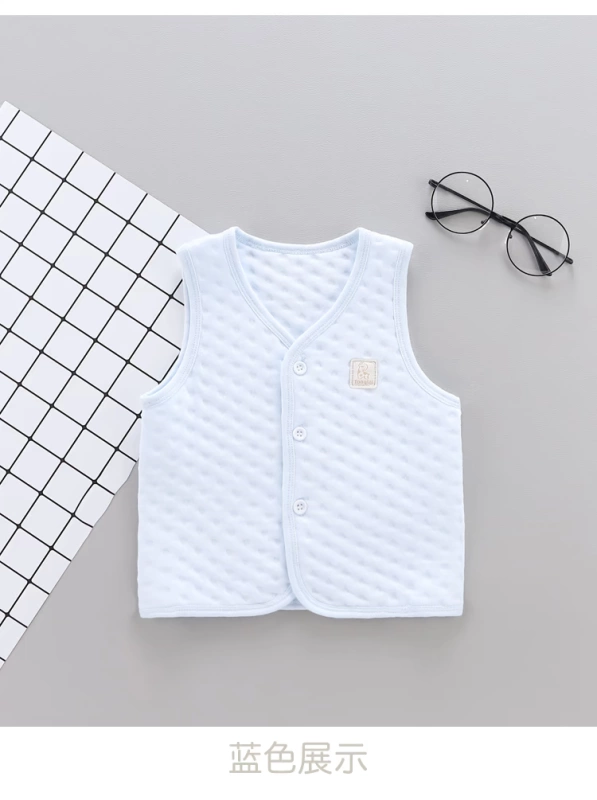 Tongtai mùa thu và mùa đông cotton ba lớp áo ấm cho bé áo vest bé bông dày vest vest vest bảo vệ bụng quần áo áo quần trẻ em