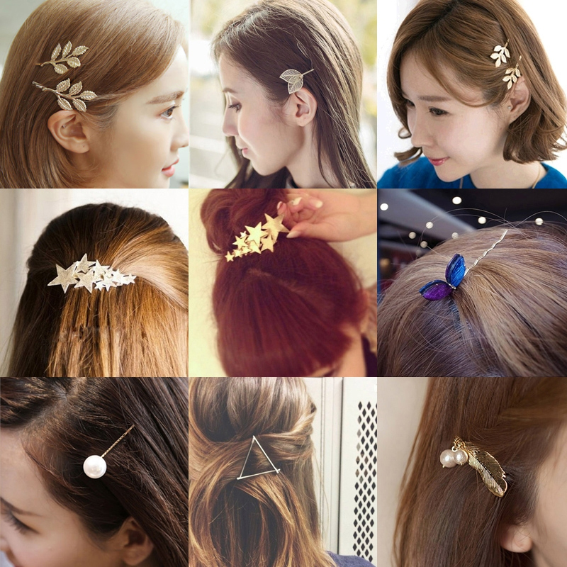 Korean hair accessories Hair accessories Hair clip Children adult bangs ins side clip Fashionable mom net red female hair clip