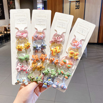 Korean children tie hair rubber band Hairband flower head rope female Korean girl cute hair rope does not hurt hair headwear Oak
