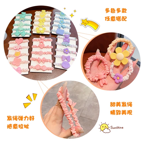 Эластичный детский высококачественный безвредный аксессуар для волос, резинка для волос, не повреждает волосы, в корейском стиле