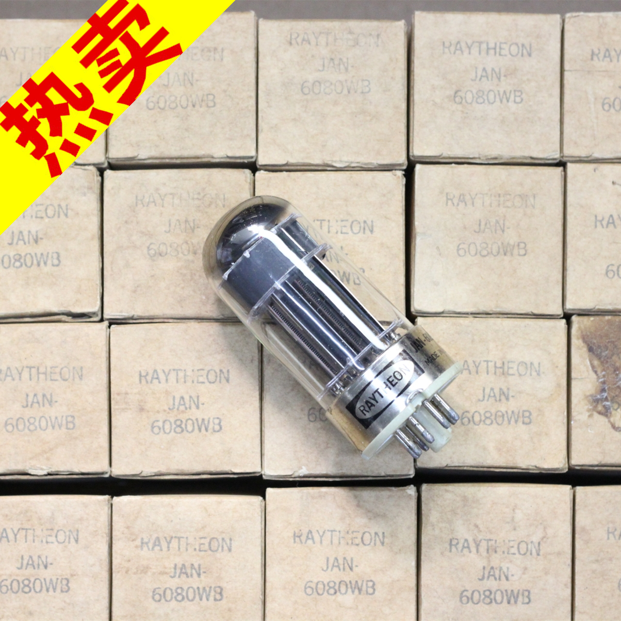 New American original box Raytheon JAN6080 6528 6N5P 6AS7 6336A double ring 6080 tube