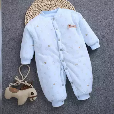 Newborn baby clothes autumn and winter jumpsuit winter wear two, three or four months male baby Full Moon thickened winter clothes