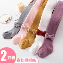 Girl Beats Bottom Pants Baby Great Pp Pure Cotton Thin children Even pants Sox children Baby conjoined Sox pants Spring and autumn new