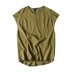 Hồng Kông phong cách hip hop cotton không tay retro vest vest nam giản dị màu rắn chạm đáy áo sơ mi Harajuku bf lỏng mỏng vest - Áo vest cotton bộ vest nam cho người trung tuổi Áo vest cotton