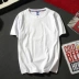 Mùa hè tươi tắn phiên bản Hàn Quốc của retro cotton tay ngắn nam đường phố vài cặp đôi tay áo hoang dã sinh viên áo thun trắng nam Áo phông ngắn