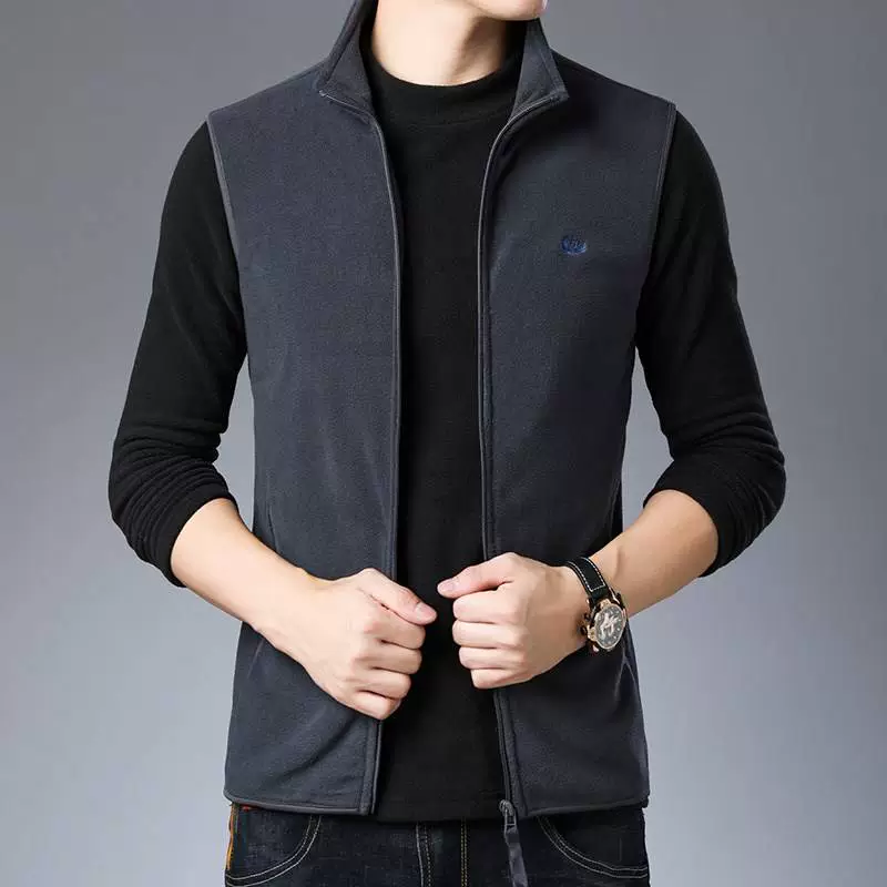 Áo vest nam trung niên cardigan áo ghi lê áo khoác vest thời trang và đẹp trai nam mùa xuân và mùa thu mỏng phần nam áo ghi lê - Áo vest cotton