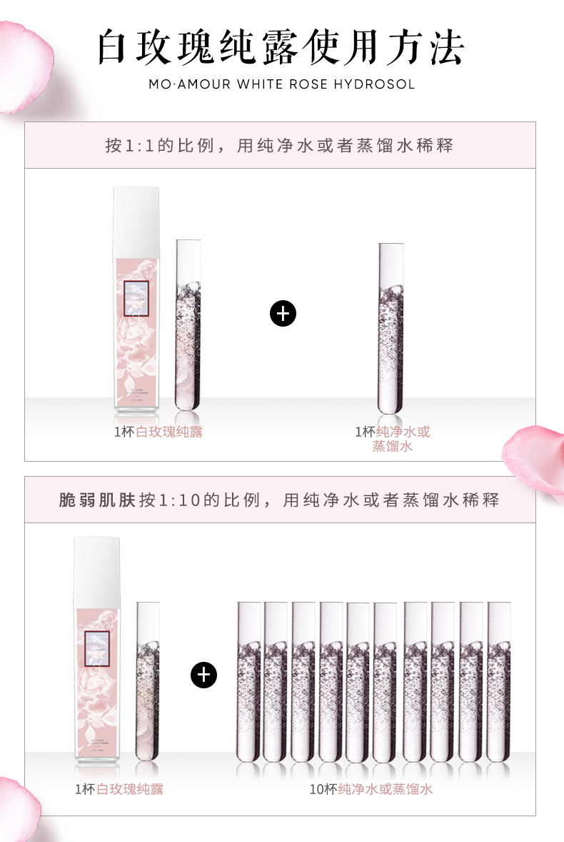 Momo Emerson White Rose Lotion dưỡng ẩm buổi tối Essence Oil Toner - Tinh dầu điều trị tinh dầu để xe ô tô