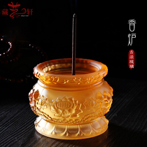 Buddhist indoor tea incense products water glass lotus lotus incense burner home Buddha incense burner incense burner Amber