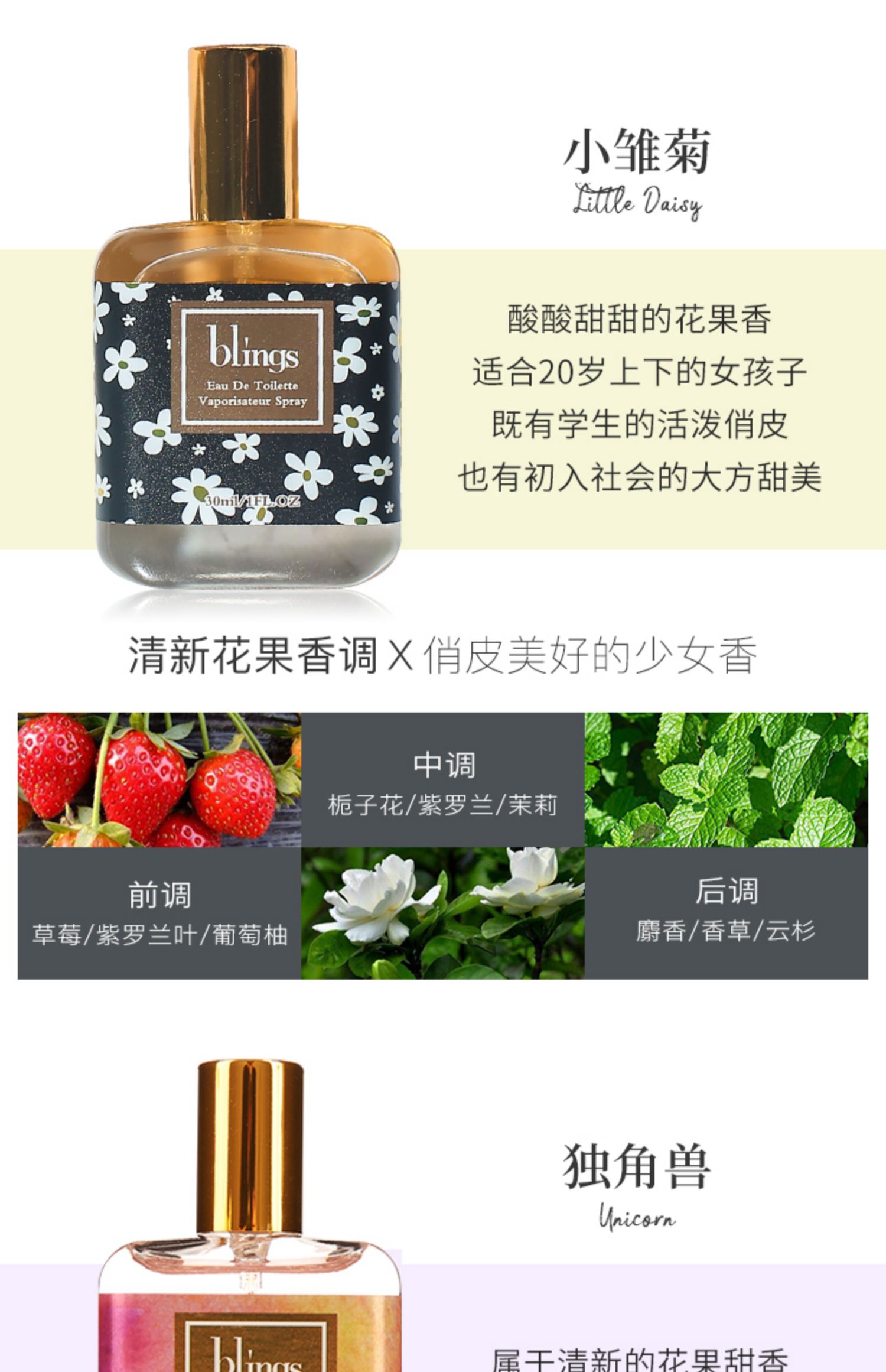 Blings nước hoa cúc nhỏ Trà Darjeeling kỳ lân xanh gió chuông nhẹ hương thơm tươi mát và lâu dài nữ sinh viên - Nước hoa charme cool water