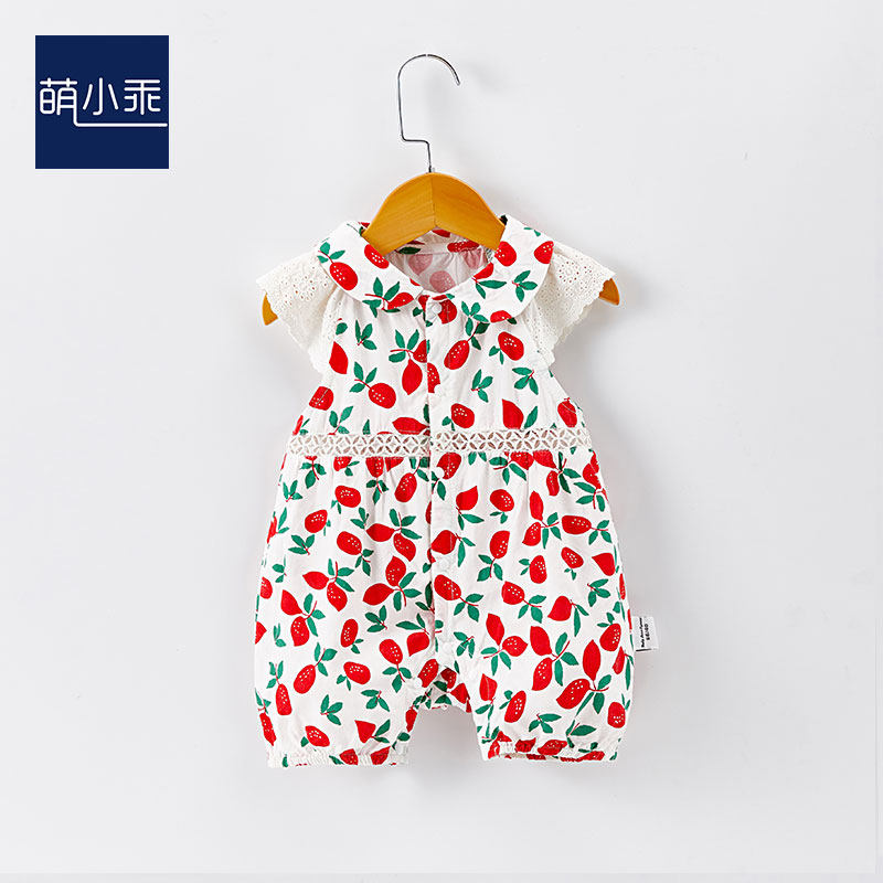 Newborn Baby Clothes Summer Clothing Broken Flowers Beginns Female Baby Princess Cute Summer Thin 7 Live-up clothes 9 months